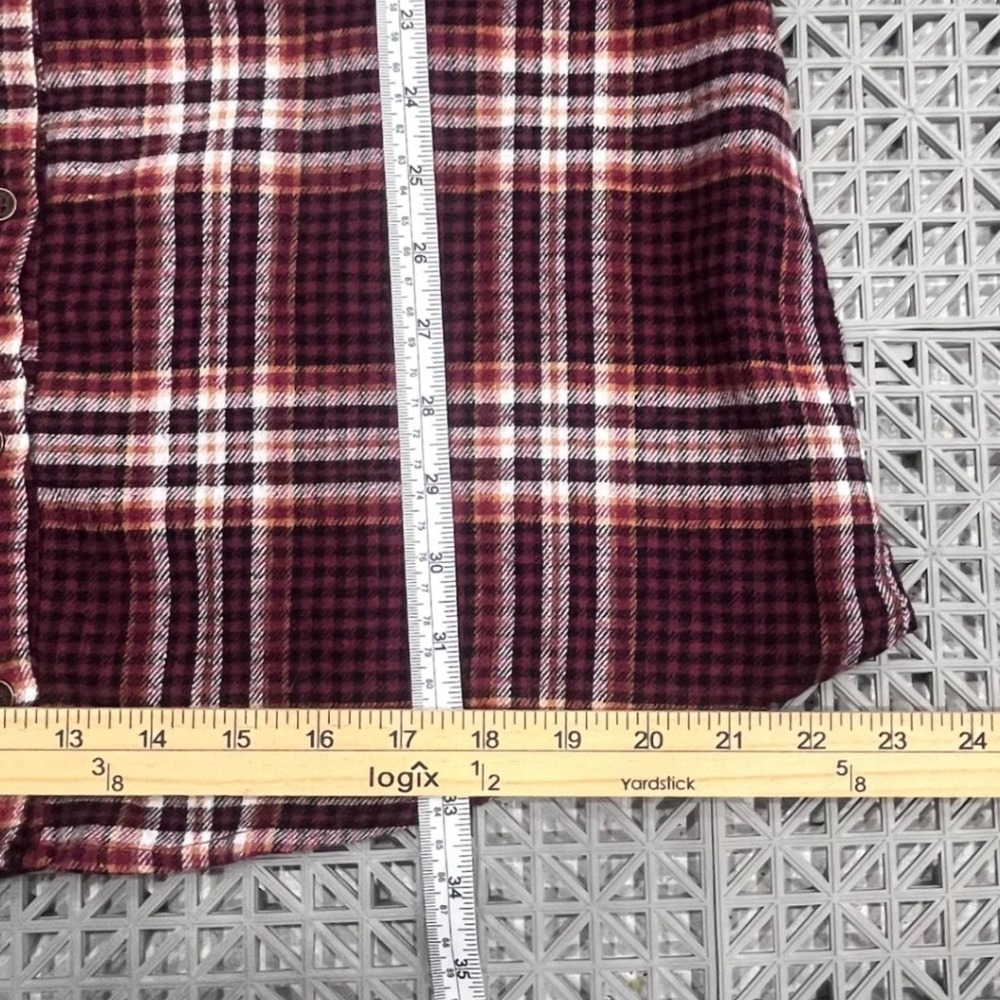 Doe & Rae Womens Gray Layered Plaid Dress Medium Burgundy School Girl Preppy - Picture 11 of 12